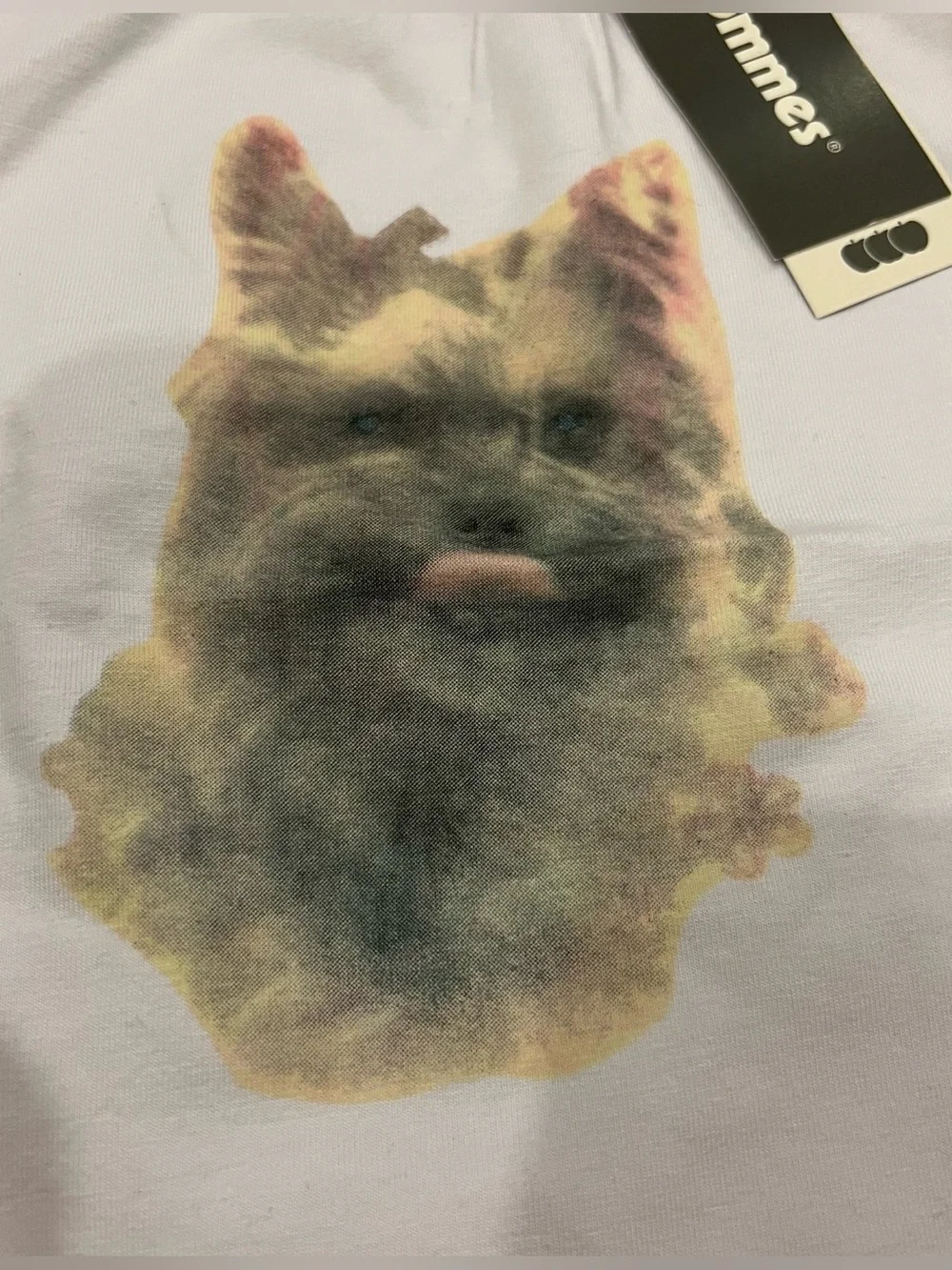 NWT 3Pommes Baby White Cotton Puppy Terrier Graphic Tee T shirt Size 6 months